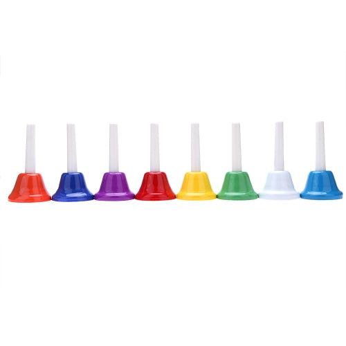 Handbell Hand Bell 8-Note Metal Colorful Kid Children Musical Toy Percussion Instrument