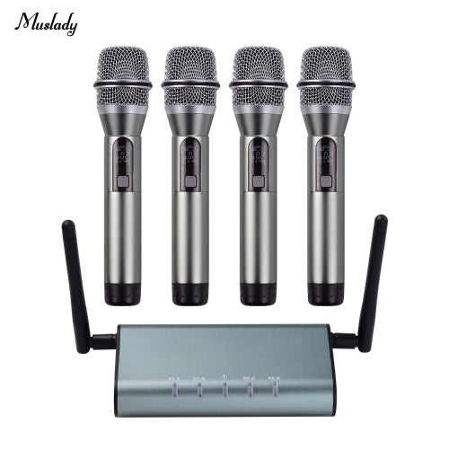 Muslady F4800 Professional 4 Channel UHF Wireless Microphone System