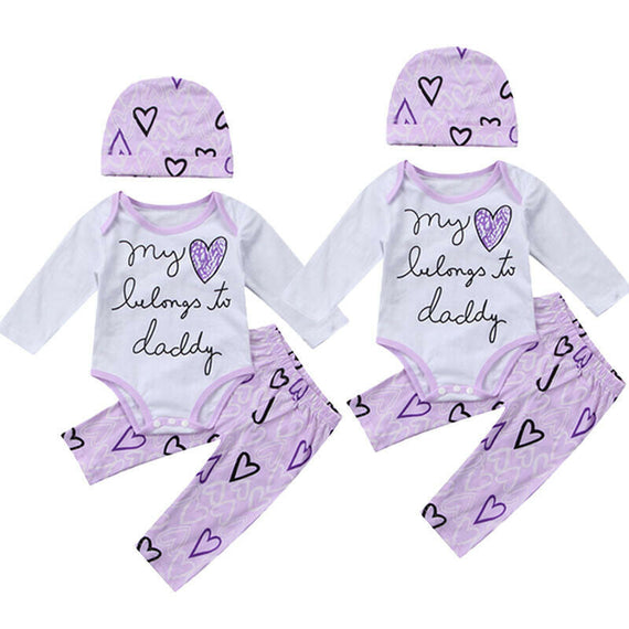 Infant Long Sleeve Romper Bodysuit- Light Purple
