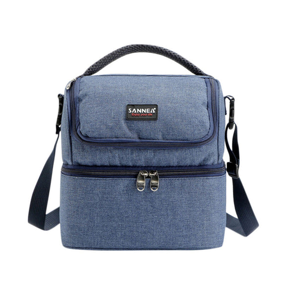 LB04 Insulated Thermal Cooler Tote Bag with Dual Compartment- Blue