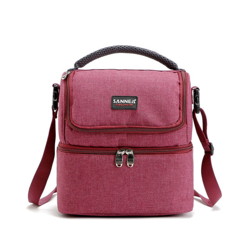 حقيبة حمل تبريد حراري معزولة LB04 مع حجرة مزدوجة - أحمر