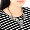 Fashion Trendy Vintage Retro Clear Crystal Cluster Bubble Necklace Petal Rhinestone Bib Choker Flower Collar Jewelry Drop Pendant Accessory