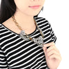 Fashion Trendy Vintage Retro Clear Crystal Cluster Bubble Necklace Petal Rhinestone Bib Choker Flower Collar Jewelry Drop Pendant Accessory