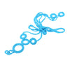 Blue Cotton Thread Crochet Foot Chain Bracelet Anklet Lovely Circles Beach Barefoot Sandal