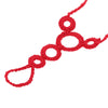 Cotton Thread Crochet Foot Chain Bracelet Anklet Beach Barefoot Sandal with Decorative Circles Red