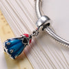 Romacci S925 Sterling Silver Princess Drigness Princess Dress Pendant Bead Modeled for 3mm DIY Lucky Charm Bracelet