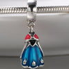 Romacci S925 Sterling Silver Princess Drigness Princess Dress Pendant Bead Modeled for 3mm DIY Lucky Charm Bracelet