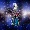 Romacci S925 Sterling Silver Princess Drigness Princess Dress Pendant Bead Modeled for 3mm DIY Lucky Charm Bracelet