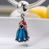 Romacci S925 Sterling Silver Princess Drigness Princess Dress Pendant Bead Modeled for 3mm DIY Lucky Charm Bracelet
