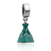 Romacci S925 Sterling Silver Princess Drigness Princess Dress Pendant Bead Modeled for 3mm DIY Lucky Charm Bracelet