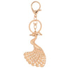 Beautiful Shining Crystal Rhinestone Peafowl Peacock Pendant Key Ring Fashion Women Jewelry Car Key Chain Purse Handbag Charm Accessory Gift