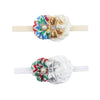 9Pcs Colorful Sweet Style Rose Flowers with Bead Crystal Headband Hairband Headwear Accessories for Girls Kids Infants Baby