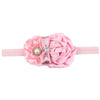 9Pcs Colorful Sweet Style Rose Flowers with Bead Crystal Headband Hairband Headwear Accessories for Girls Kids Infants Baby