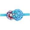 9Pcs Colorful Sweet Style Rose Flowers with Bead Crystal Headband Hairband Headwear Accessories for Girls Kids Infants Baby