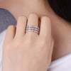 JURE 925 Sterling Silver Ring Round White Zirconia Wedding Engagement Ring