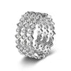 JURE 925 Sterling Silver Ring Round White Zirconia Wedding Engagement Ring