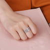 JURE 925 Sterling Silver Ring Round White Zirconia Wedding Engagement Ring