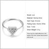 JURE 925 Sterling Silver Ring Zirconia Heart-shaped Wedding Engagement Ring Proposal Bridal Halo Replacement