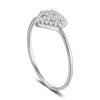 JURE 925 Sterling Silver Ring Zirconia Heart-shaped Wedding Engagement Ring Proposal Bridal Halo Replacement