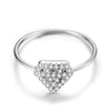 JURE 925 Sterling Silver Ring Zirconia Heart-shaped Wedding Engagement Ring Proposal Bridal Halo Replacement