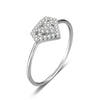 JURE 925 Sterling Silver Ring Zirconia Heart-shaped Wedding Engagement Ring Proposal Bridal Halo Replacement
