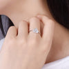JURE 925 Sterling Silver Ring Zirconia Heart-shaped Wedding Engagement Ring Proposal Bridal Halo Replacement
