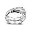 JURE 925 Sterling Silver Ring Zirconia Cross-shaped Wedding Engagement Ring Proposal Bridal Halo Replacement
