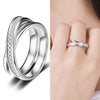 JURE 925 Sterling Silver Ring Zirconia Cross-shaped Wedding Engagement Ring Proposal Bridal Halo Replacement