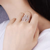 JURE 925 Sterling Silver Ring Zirconia Wedding Engagement Ring Proposal Bridal Halo Replacement