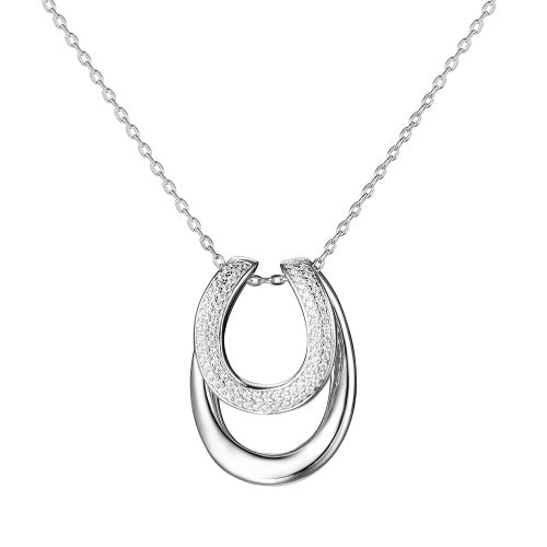 Jure S925 Solid Sterling Silver Netclace سلسلة Shinning سلسلة مجوهرات Zirconia 18 بوصة