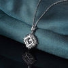 JURE Fashionable S925 Sterling Silver Pendant Rotatable Zirconia Sparkle Pendant Square Pendant Necklace18 Inch