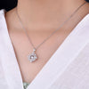JURE Fashionable S925 Sterling Silver Pendant Rotatable Zirconia Sparkle Pendant Square Pendant Necklace18 Inch