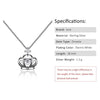 JURE Fashionable S925 Sterling Silver Pendant Rotatable Zirconia Sparkle Pendant Necklace Crown-shaped 18 Inch