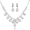 Dazzling Zinc Alloy Rhinestone Crystal Pendant Women's Necklace and Earrings Jewelry Set for Wedding Party