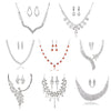 Dazzling Zinc Alloy Rhinestone Crystal Pendant Women's Necklace and Earrings Jewelry Set for Wedding Party