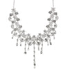 Dazzling Zinc Alloy Rhinestone Crystal Pendant Women's Necklace and Earrings Jewelry Set for Wedding Party