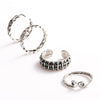 4 Pcs Fashion New Hot Vintage Retro Anti-silver Plated Knuckle Finger Ring Set Jewelry Accessories for Women Girls Party Band