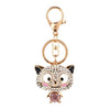 Fashionable Charm Jewelry Hollow Shining Rhinestone Aureate Animal Pendant Key Ring Chain for Handbag Bag Women Gift