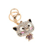 Fashionable Charm Jewelry Hollow Shining Rhinestone Aureate Animal Pendant Key Ring Chain for Handbag Bag Women Gift