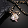 Fashionable Charm Jewelry Hollow Shining Rhinestone Aureate Animal Pendant Key Ring Chain for Handbag Bag Women Gift