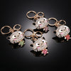Fashionable Charm Jewelry Hollow Shining Rhinestone Aureate Animal Pendant Key Ring Chain for Handbag Bag Women Gift