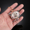 Fashionable Charm Jewelry Hollow Shining Rhinestone Aureate Animal Pendant Key Ring Chain for Handbag Bag Women Gift