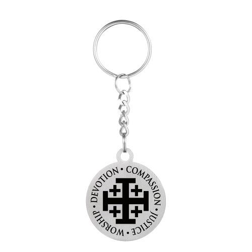 Euramerican الرجعية الصغيرة مستديرة الفولاذ المقاوم للصدأ قلادة قلادة مفتاح سلسلة مفتاح للنساء المجوهرات