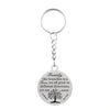 Euramerican Retro Small Round Stainless Steel Pendant Necklace Key Chain Key Ring for Women Jewelry