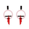 Fashion Acrylic Tassel Drop Earrings Geometric Round Circle Pendant Earrings for Women Charm Jewelry