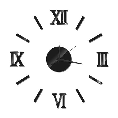 ساعة حائط ذاتية الصنع بدون إطار مرآة ثلاثية الأبعاد