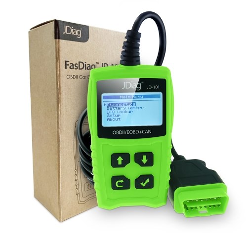 JDiag Universal Code Readers JD101 Engine Scan Tool Check Engine Light Car Diagnostic Tool OBDII Scanner with Battery Test for for All Cars Vehicles Auto After 1996