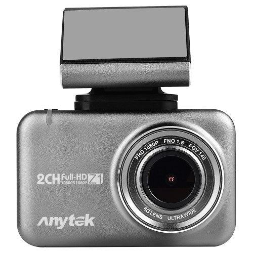 Anytek 1080P كاميرا DVR للسيارة 2.35in IPS شاشة لمس مزدوجة داش كام واي فاي WDR نظام تحديد المواقع 170 درجة زاوية واسعة مسجل قيادة الفيديو شاشة للمساعدة في ركن السيارة بسهولة 
