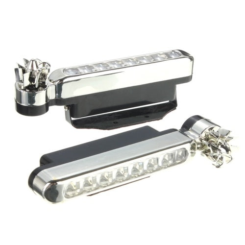 2pcs طاقة الرياح البيضاء 8L-e-d السيارة أثناء النهار تشغيل مصباح رأس الضباب الضوئي