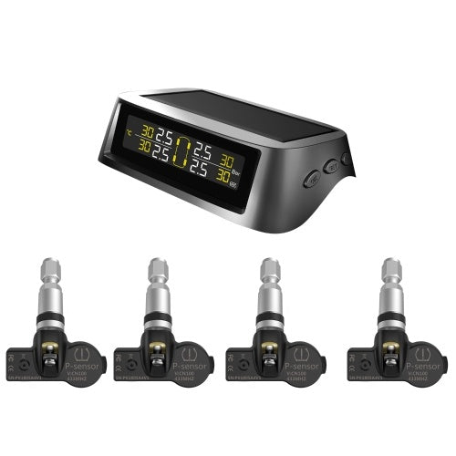 نظام مراقبة ضغط الإطارات TPMS Solar Wireless و USB نظام الكشف عن شحن USB مع 4 أجهزة استشعار داخلية